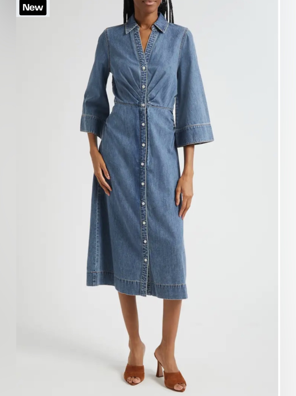 Veronica Beard Jeans Haydon Midi Dress Rebel Blue Size 2 Nwt